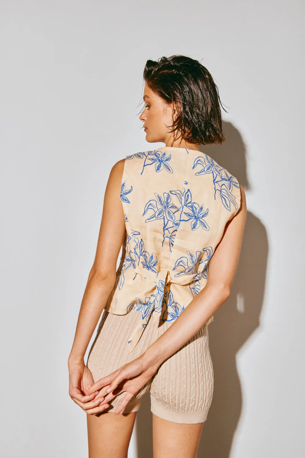 Sun Seeker Linen Vest Iris sold by Verge Girl product image thumbnail 3