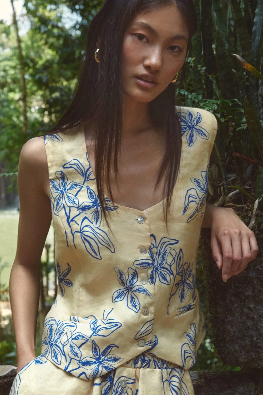 Sun Seeker Linen Vest Iris sold by Verge Girl product image thumbnail 5