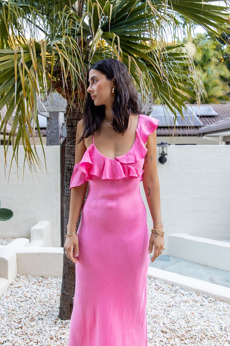 VRG GRL Feminine Muse Bias Cut Maxi Dress // Pink sold by Verge Girl product image thumbnail 7