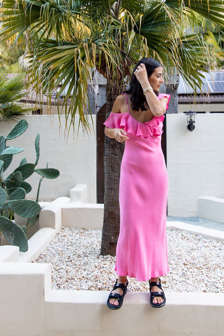 VRG GRL Feminine Muse Bias Cut Maxi Dress // Pink sold by Verge Girl product image thumbnail 8