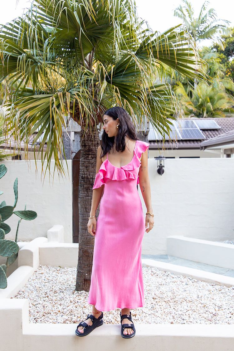 VRG GRL Feminine Muse Bias Cut Maxi Dress // Pink sold by Verge Girl product image thumbnail 6