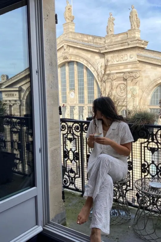 VRG GRL Rivieria Tour Anglaise Pants // White sold by Verge Girl