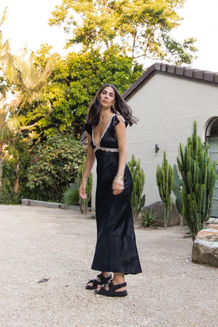 VRG GRL The Ivy Bias Cut Maxi Dress // Black sold by Verge Girl product image thumbnail 3