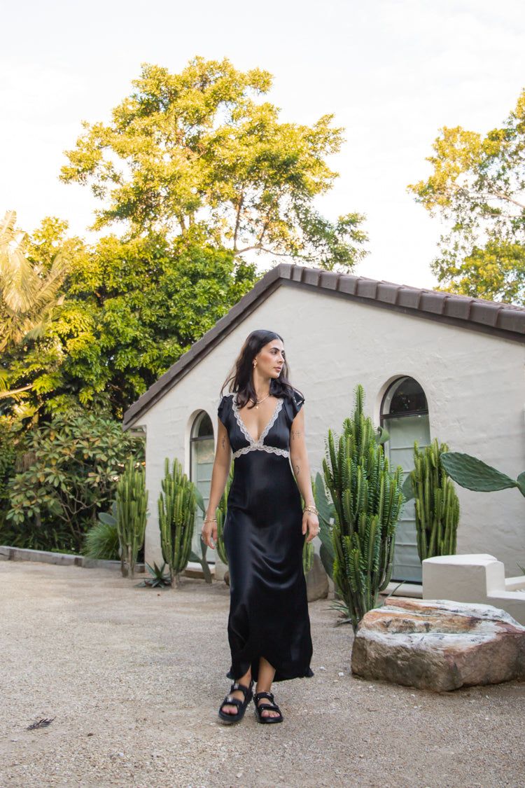 VRG GRL The Ivy Bias Cut Maxi Dress // Black sold by Verge Girl product image thumbnail 4