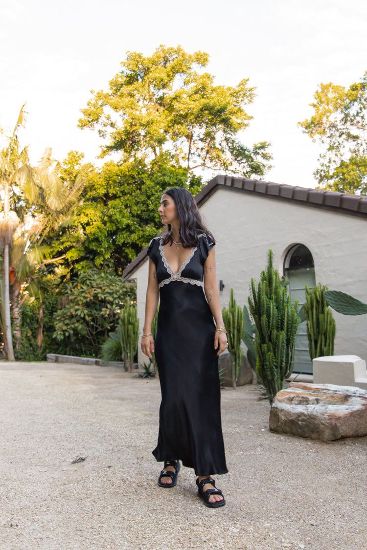 VRG GRL The Ivy Bias Cut Maxi Dress // Black sold by Verge Girl product image thumbnail 5