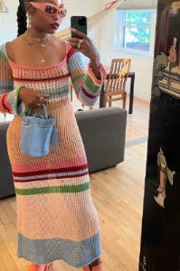 VRG GRL Work Of Art Crochet Maxi Dress // Multi sold by Verge Girl