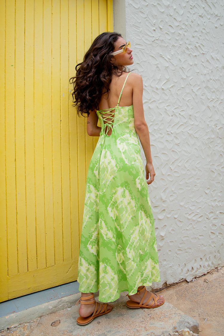 VRG GRL Eternal Muse Bias Cut Midi Dress // Green sold by Verge Girl product image thumbnail 2