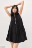 Valeria Linen Mini Dress Black sold by Verge Girl