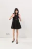 Valeria Linen Mini Dress Black sold by Verge Girl