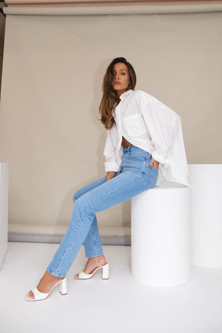 Levi's 70s High Slim Straight Jeans // Blue sold by Verge Girl product image thumbnail 4