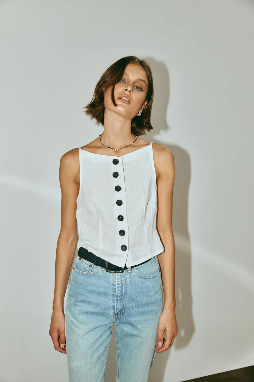 Rumi Linen Top White sold by Verge Girl product image thumbnail 5