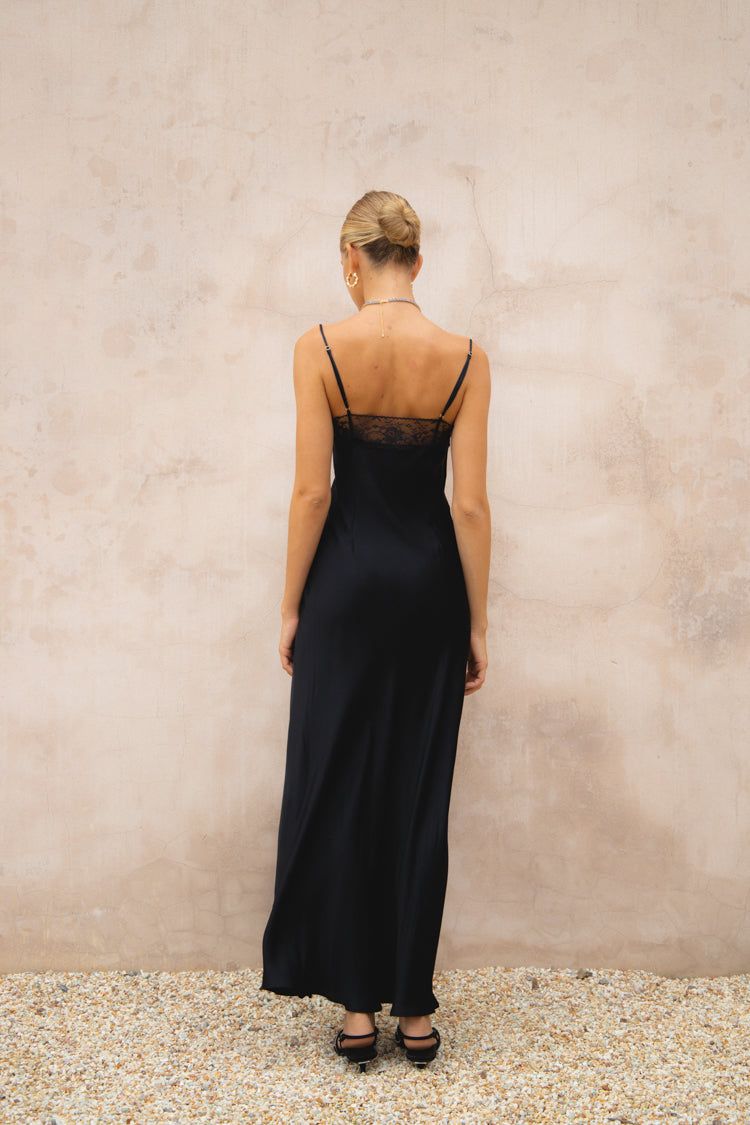 Nightfall Bias Cut Maxi Dress Black sold by Verge Girl product image thumbnail 7