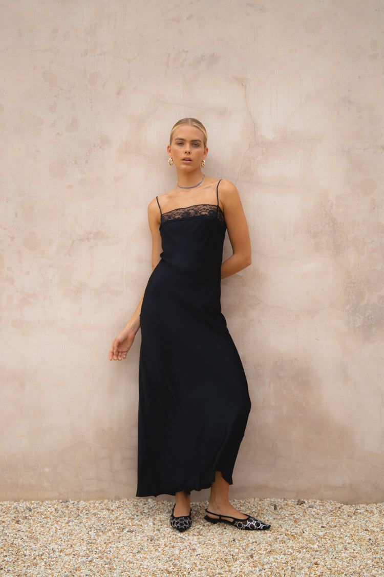 Nightfall Bias Cut Maxi Dress Black sold by Verge Girl product image thumbnail 6