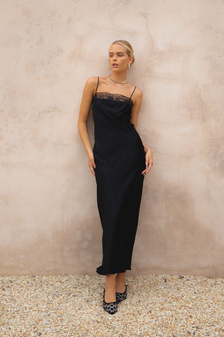 Nightfall Bias Cut Maxi Dress Black sold by Verge Girl product image thumbnail 3