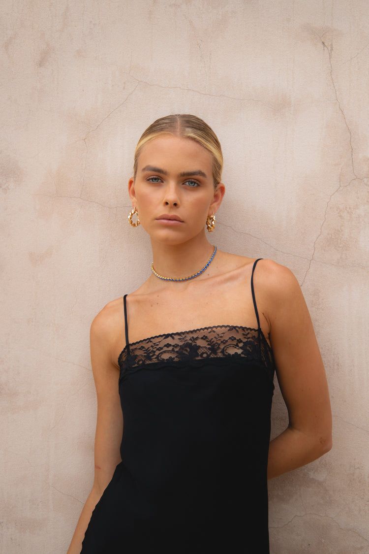 Nightfall Bias Cut Maxi Dress Black sold by Verge Girl product image thumbnail 2