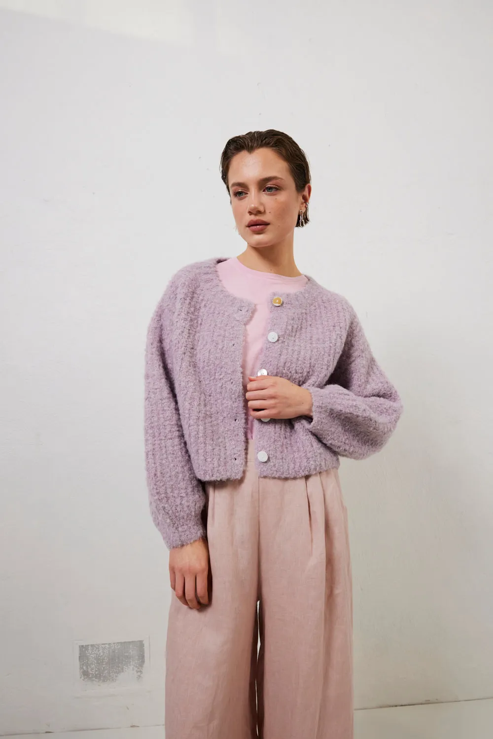Elsie Knit Cardigan Lilac sold by Verge Girl product image thumbnail 5