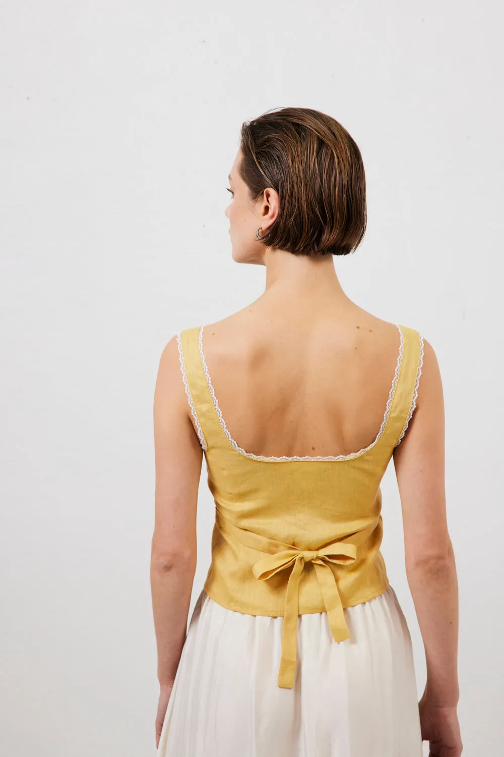 Love Language Linen Button Front Top Yellow sold by Verge Girl product image thumbnail 2