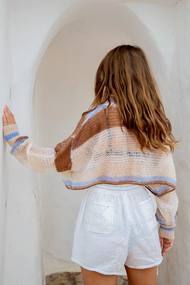 VRG GRL Stevie Cropped Knit Jumper // Stripe sold by Verge Girl product image thumbnail 7