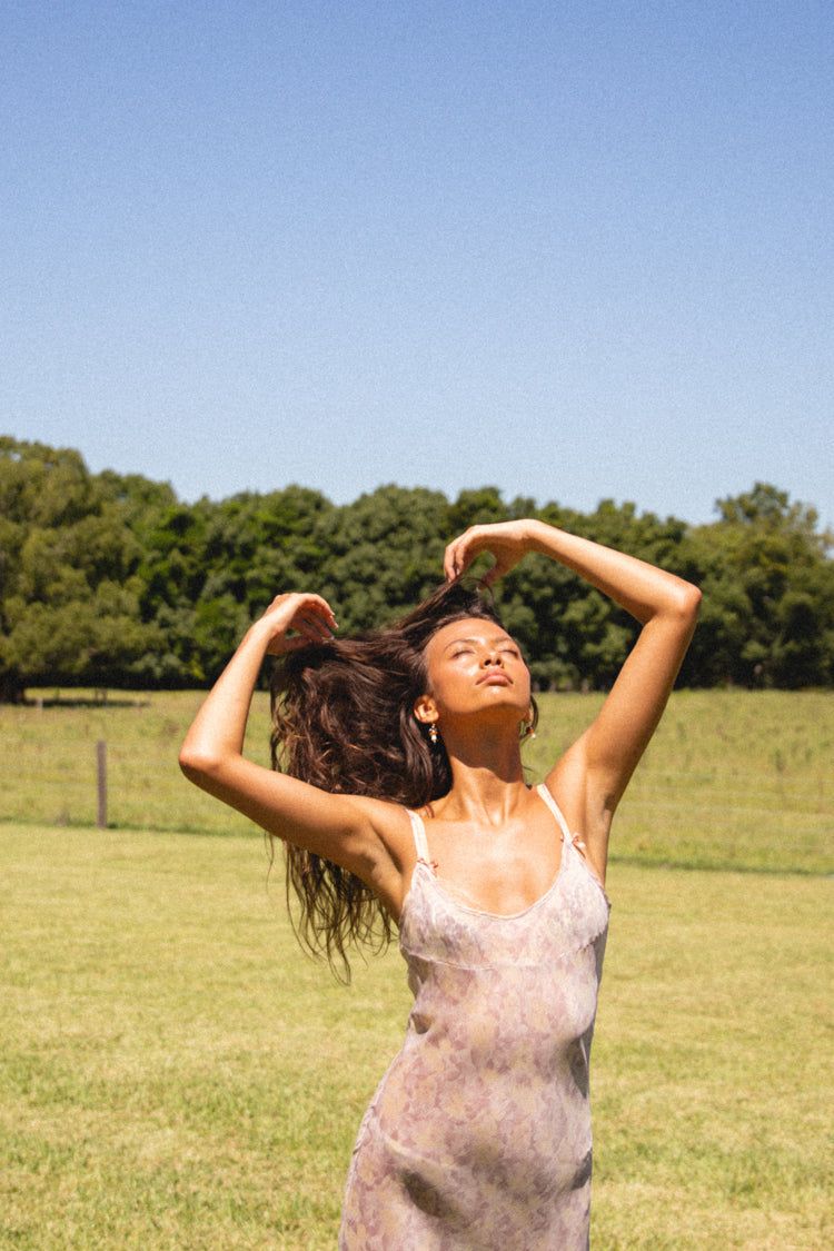 VRG GRL Beauty Notes Bias Cut Maxi Dress // Floral sold by Verge Girl product image thumbnail 3