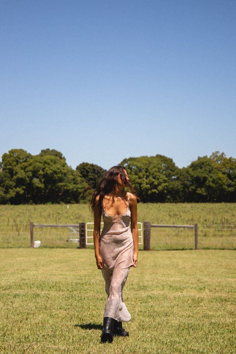 VRG GRL Beauty Notes Bias Cut Maxi Dress // Floral sold by Verge Girl product image thumbnail 5