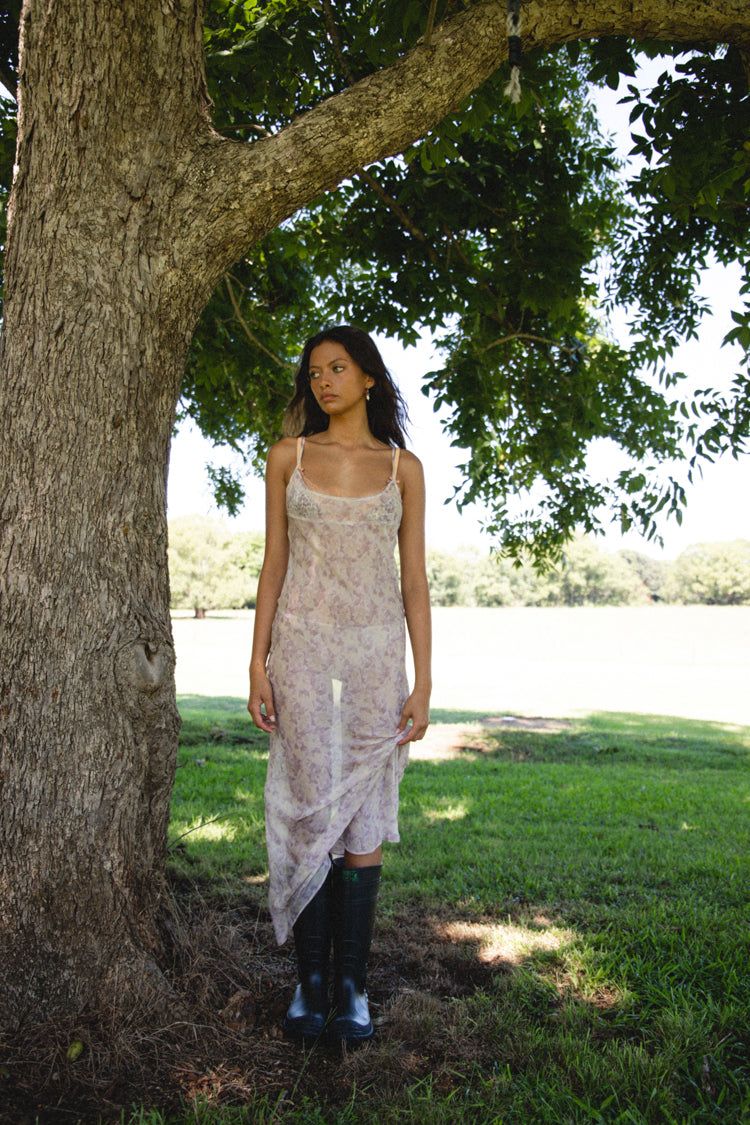 VRG GRL Beauty Notes Bias Cut Maxi Dress // Floral sold by Verge Girl