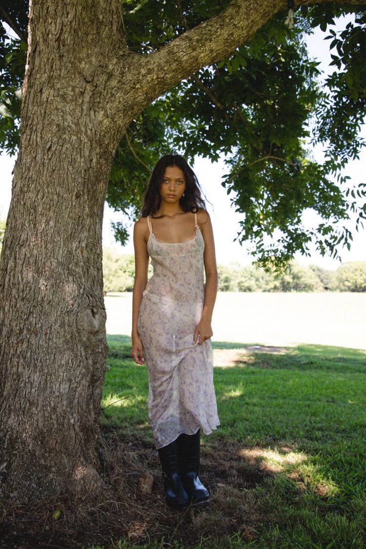 VRG GRL Beauty Notes Bias Cut Maxi Dress // Floral sold by Verge Girl product image thumbnail 4