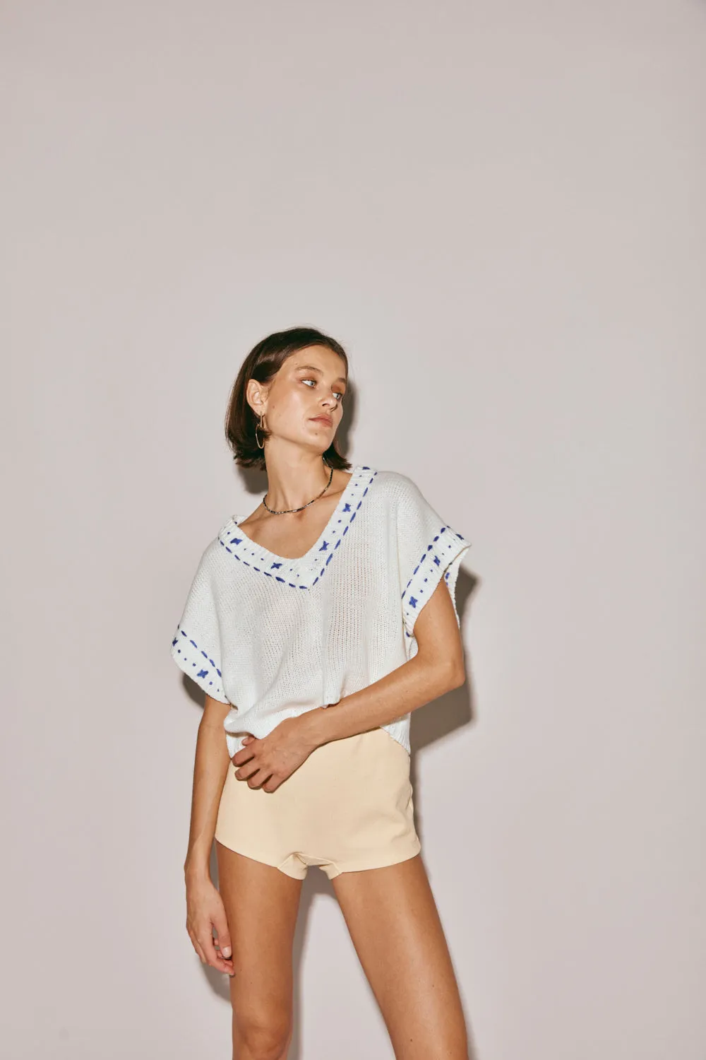 Biarritz Knit Top White sold by Verge Girl product image thumbnail 5