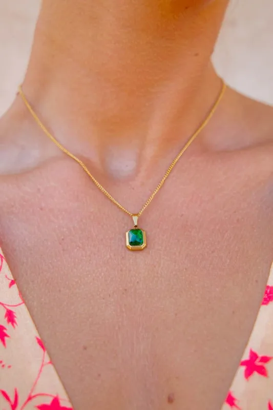 Glorietta Necklace Green sold by Verge Girl