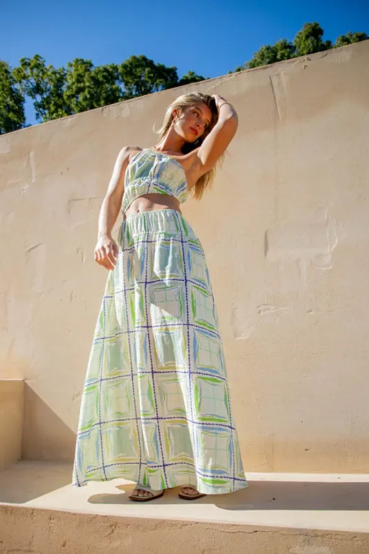 VRG GRL Te Amo Linen Maxi Dress // Sage sold by Verge Girl
