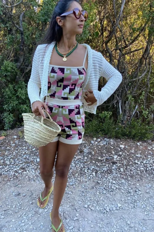 VRG GRL Style File Knit Shorties // Geo sold by Verge Girl