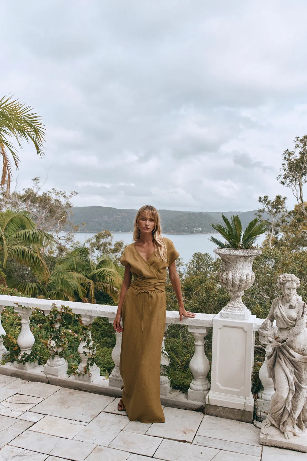 Aki Linen Maxi Skirt Olive sold by Verge Girl product image thumbnail 4