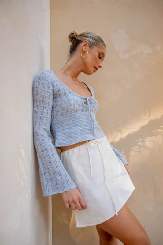 VRG GRL Sol Knit Top // Grey Marle sold by Verge Girl