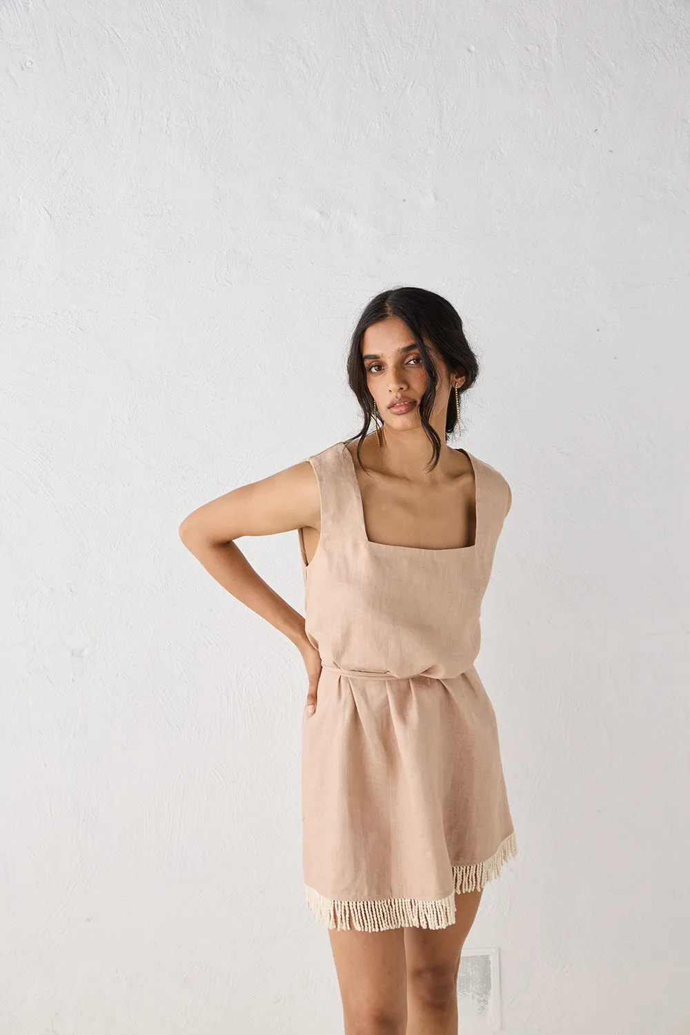 Verve Linen Mini Dress Blush sold by Verge Girl product image thumbnail 2