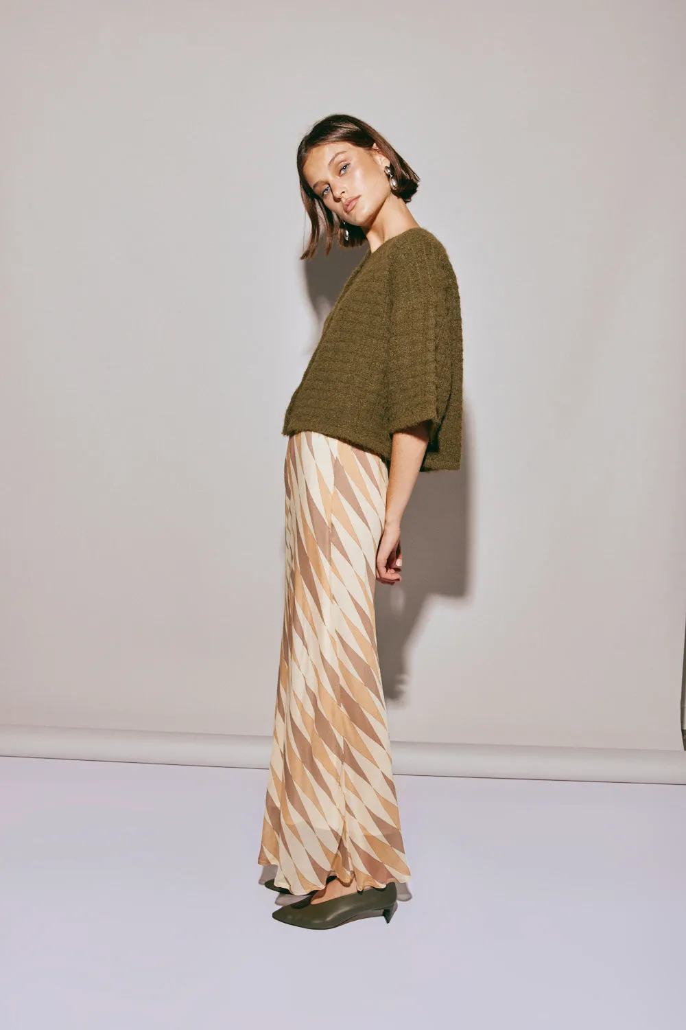 Hailey Knit Cardigan Khaki sold by Verge Girl product image thumbnail 4