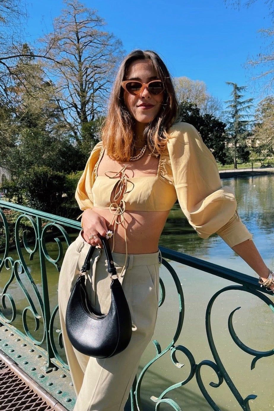 VRG GRL Dream States Tie Front Crop Top // Sand sold by Verge Girl product image thumbnail 3