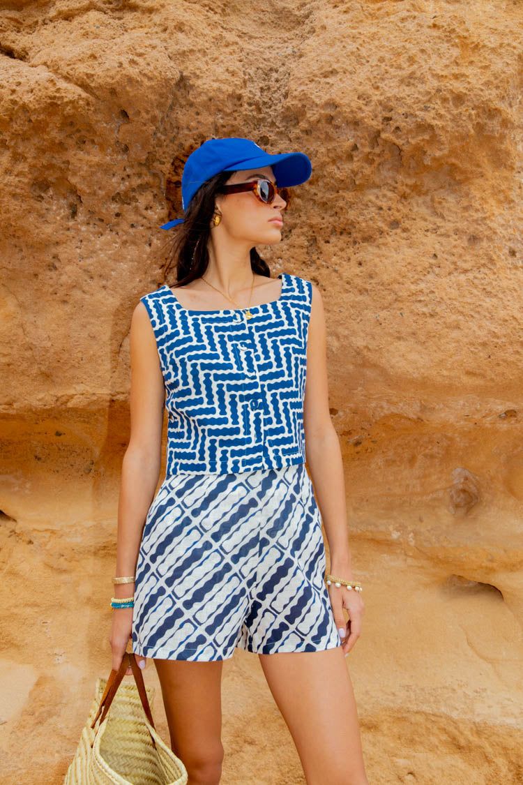 VRG GRL Palais Linen Top // Navy sold by Verge Girl product image thumbnail 3