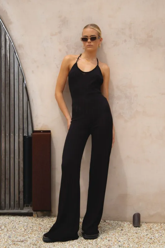 Pave The Way Knit Jumpsuit Black sold by Verge Girl