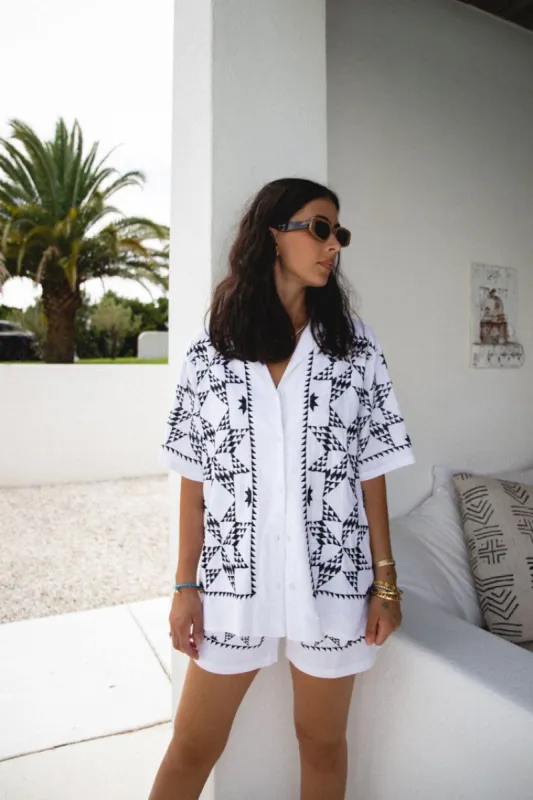 Pasta & Summer Button Up Shirt Black sold by Verge Girl