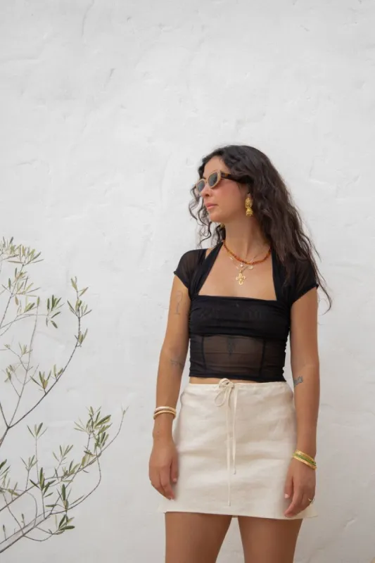 Del Carmen Mesh Top Black sold by Verge Girl