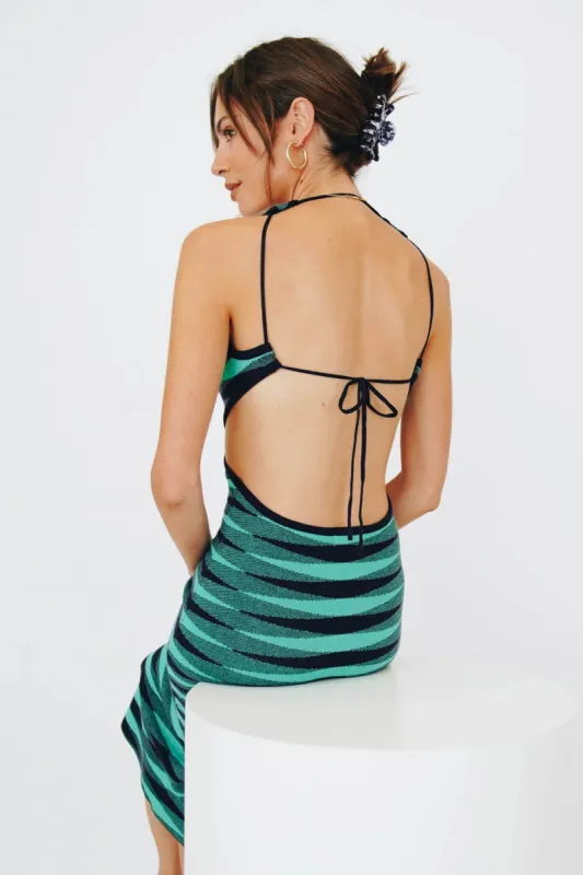 VRG GRL Only Eyes For You Knit Midi Dress // Teal sold by Verge Girl