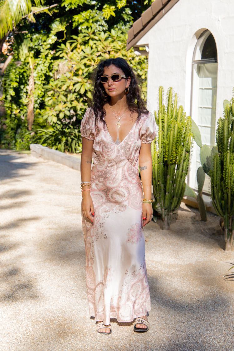 Paloma Bias Cut Maxi Dress Paisley sold by Verge Girl