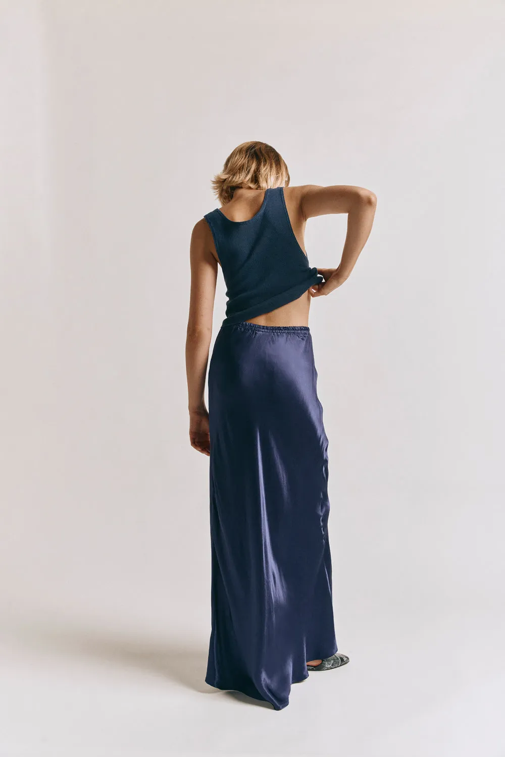 Florence Bias Cut Maxi Skirt Midnight sold by Verge Girl product image thumbnail 3