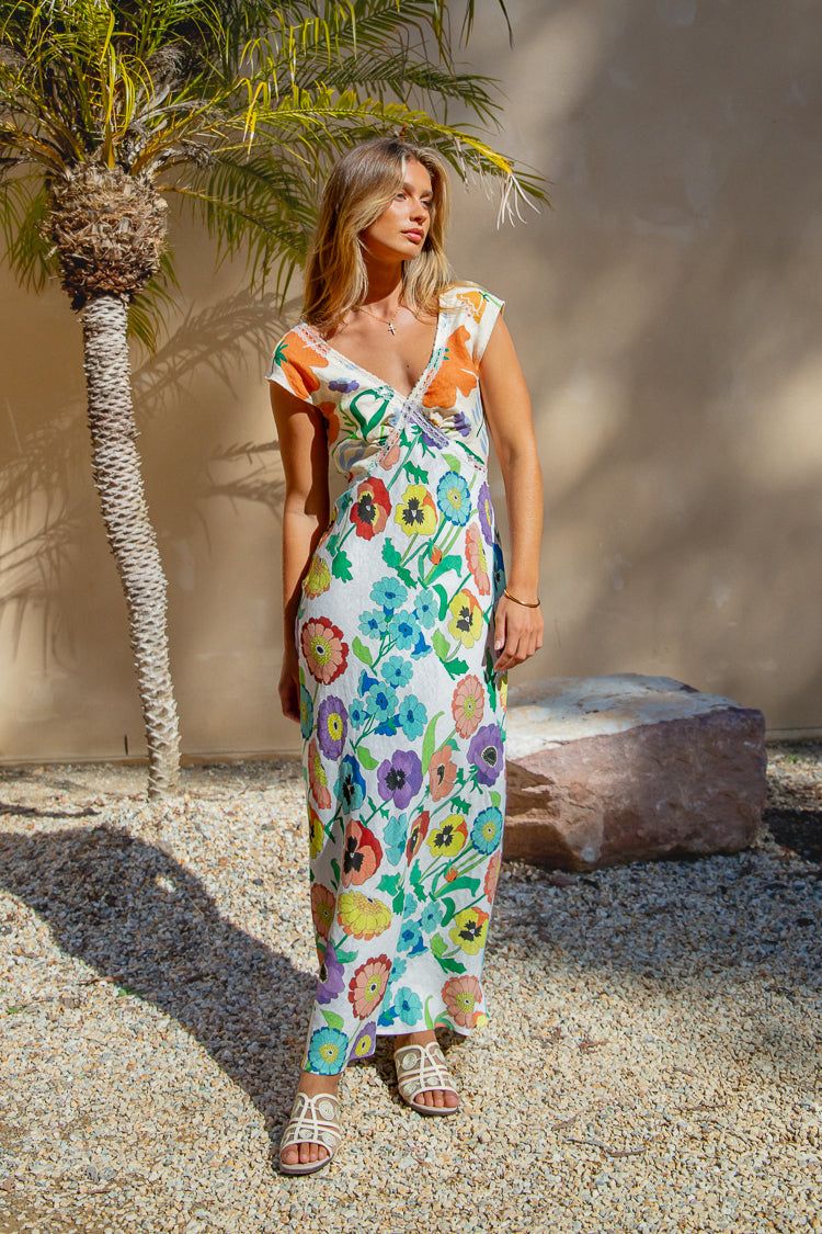 VRG GRL Botanica Bias Cut Linen Maxi Dress sold by Verge Girl product image thumbnail 5
