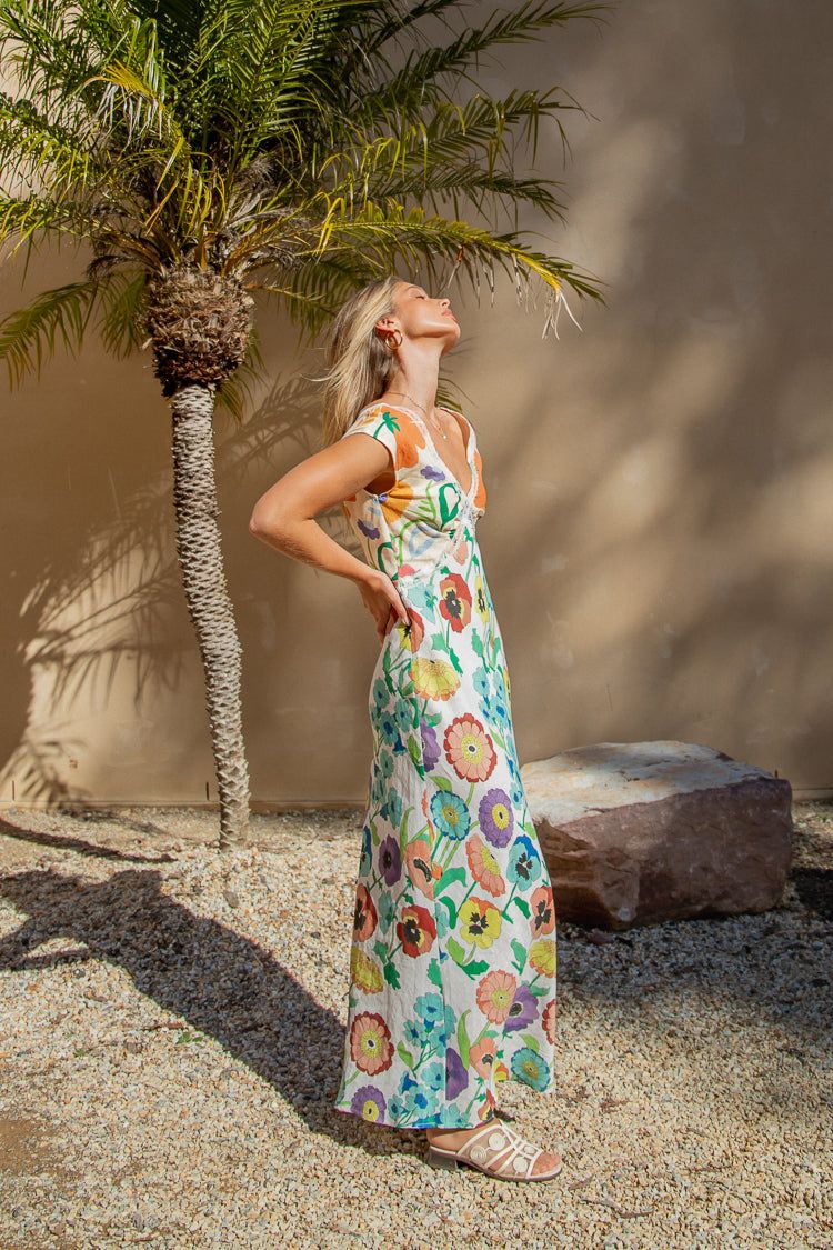 VRG GRL Botanica Bias Cut Linen Maxi Dress sold by Verge Girl product image thumbnail 3
