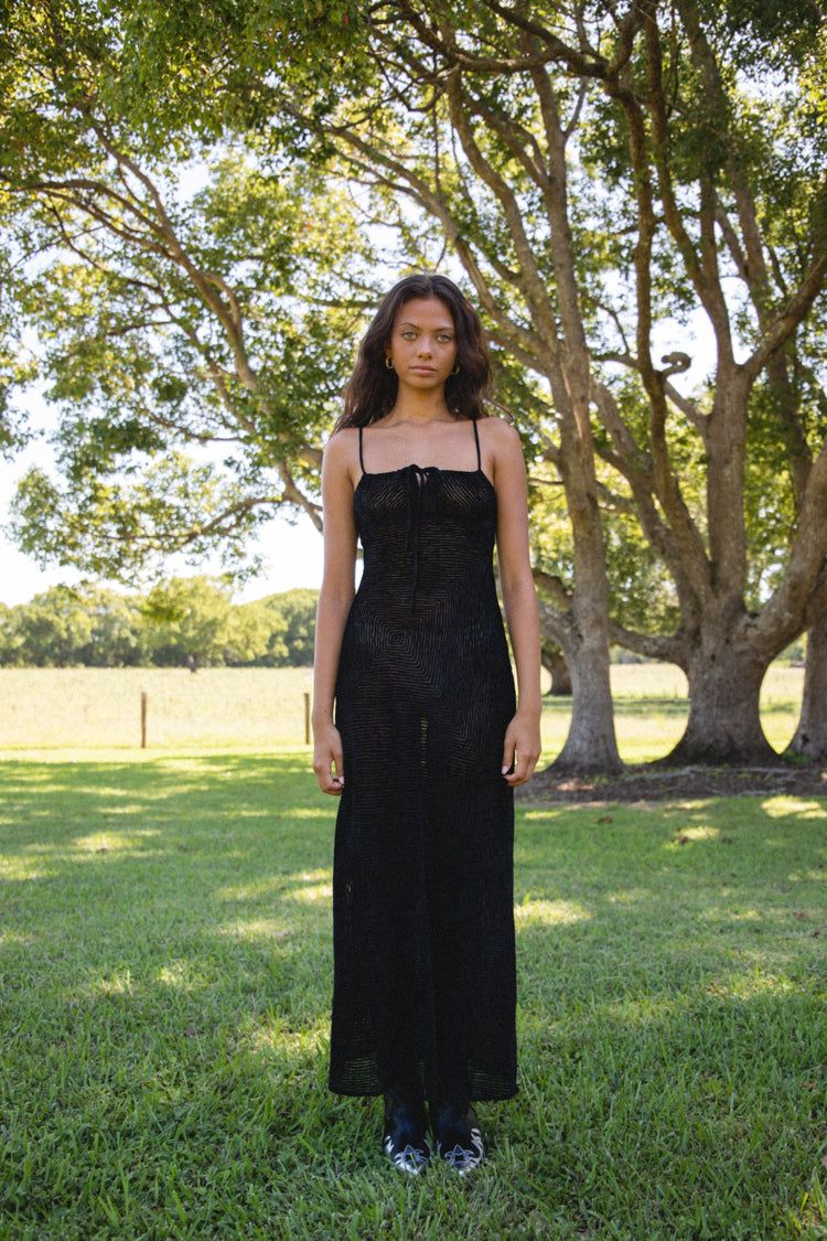 VRG GRL Last Night Bias Cut Maxi Dress // Black sold by Verge Girl