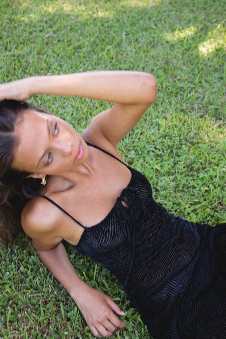 VRG GRL Last Night Bias Cut Maxi Dress // Black sold by Verge Girl product image thumbnail 5