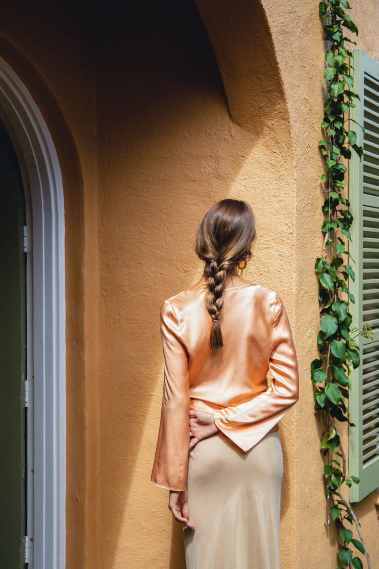 VRG GRL Celebrate Beauty Bias Cut Top // Apricot sold by Verge Girl product image thumbnail 4