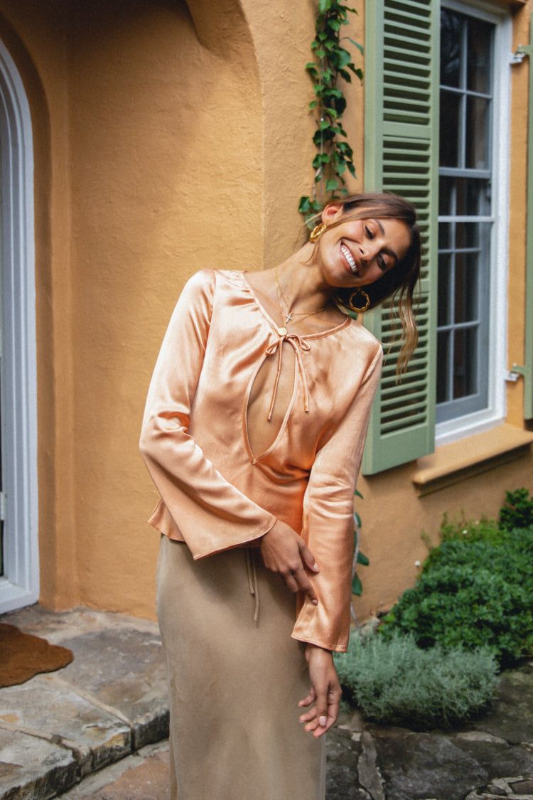 VRG GRL Celebrate Beauty Bias Cut Top // Apricot sold by Verge Girl product image thumbnail 5