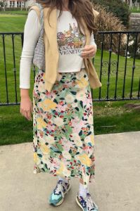 VRG GRL Flower Market Bias Cut Midi Dress // Floral sold by Verge Girl