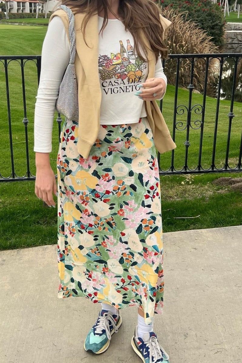 VRG GRL Flower Market Bias Cut Midi Dress // Floral sold by Verge Girl product image thumbnail 5